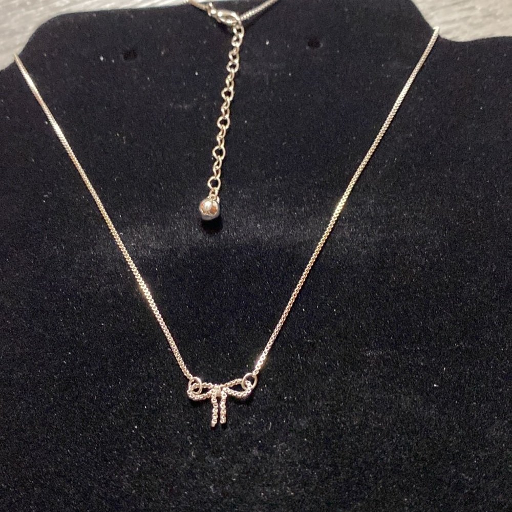 Maurice’s Elegant Silver Tone Necklace with Bow Pendant - Picture 11 of 11